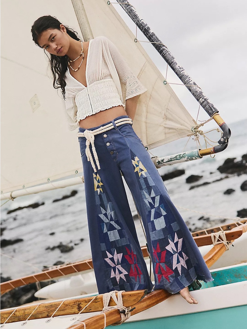 NWT FREE PEOPLE Kaleidoscope Wide Leg Pants!